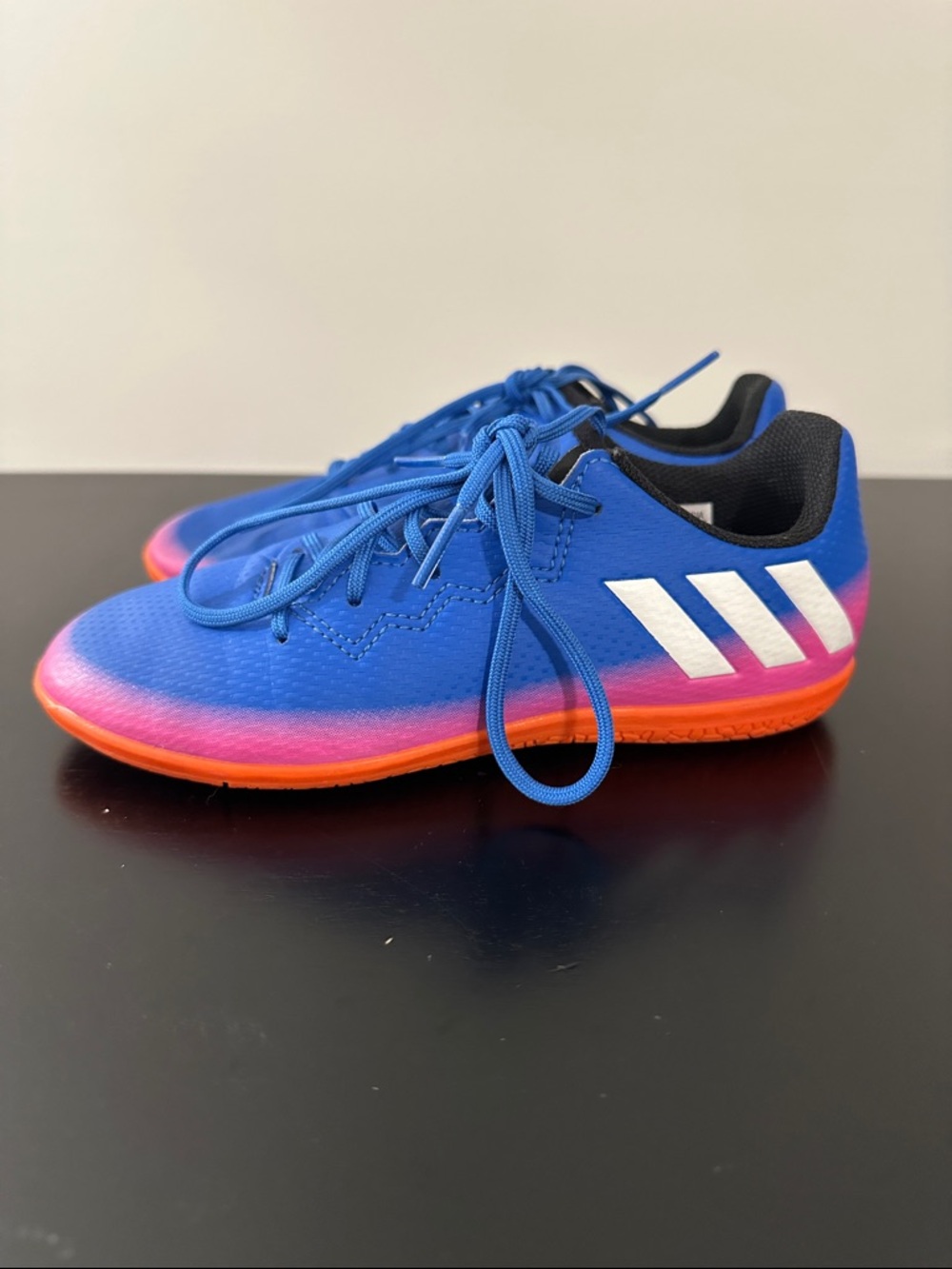 adidas Kids Blue with Pink & Orange Gradient Indoor Sneakers